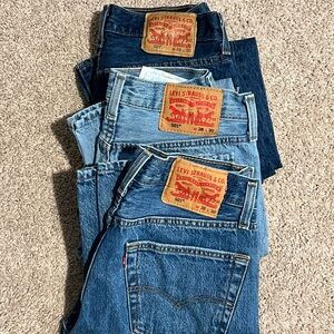 3 pairs men’s Levi’s 501 size 28x30